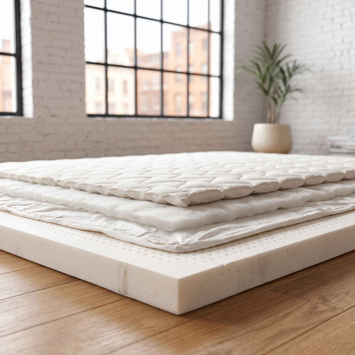 Quilted Fabric Layers Stacked on Top