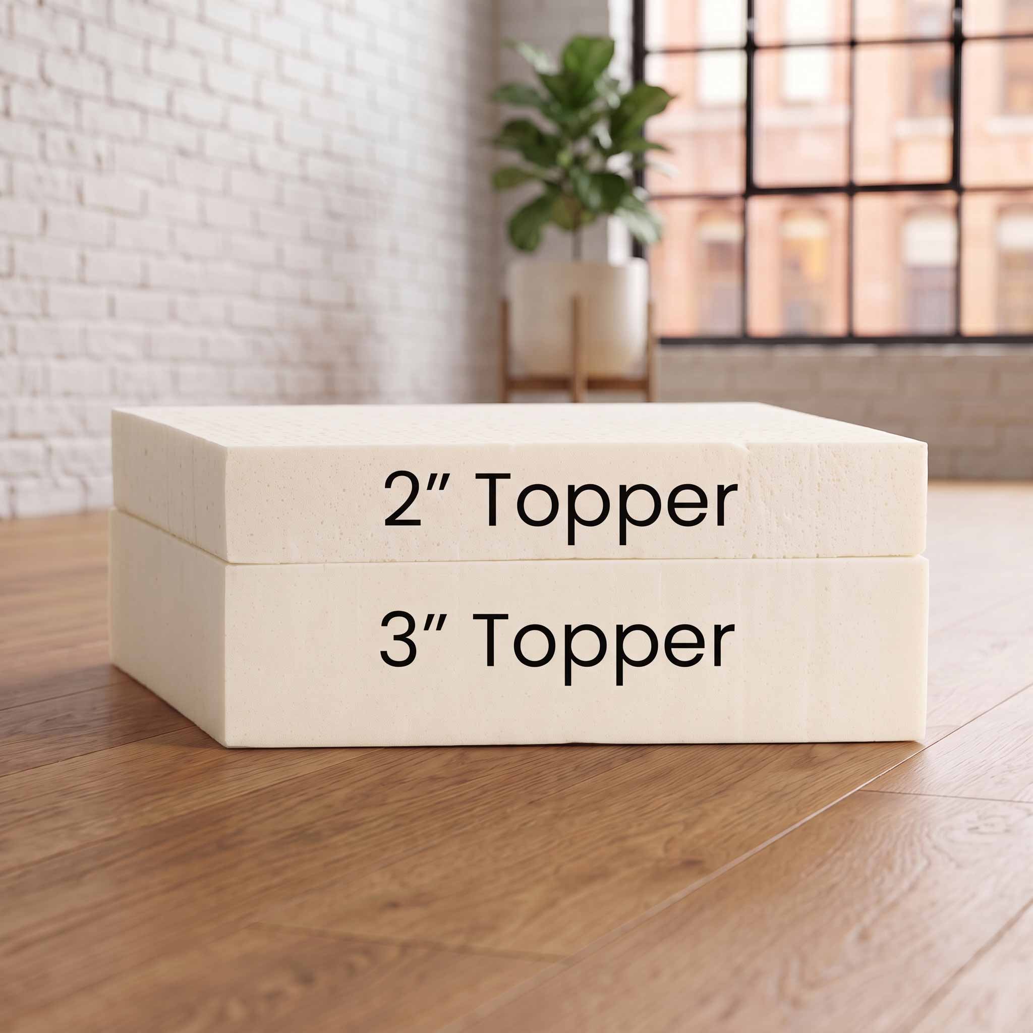 2" Latex Topper Stacked on top of 3" Latex Topper