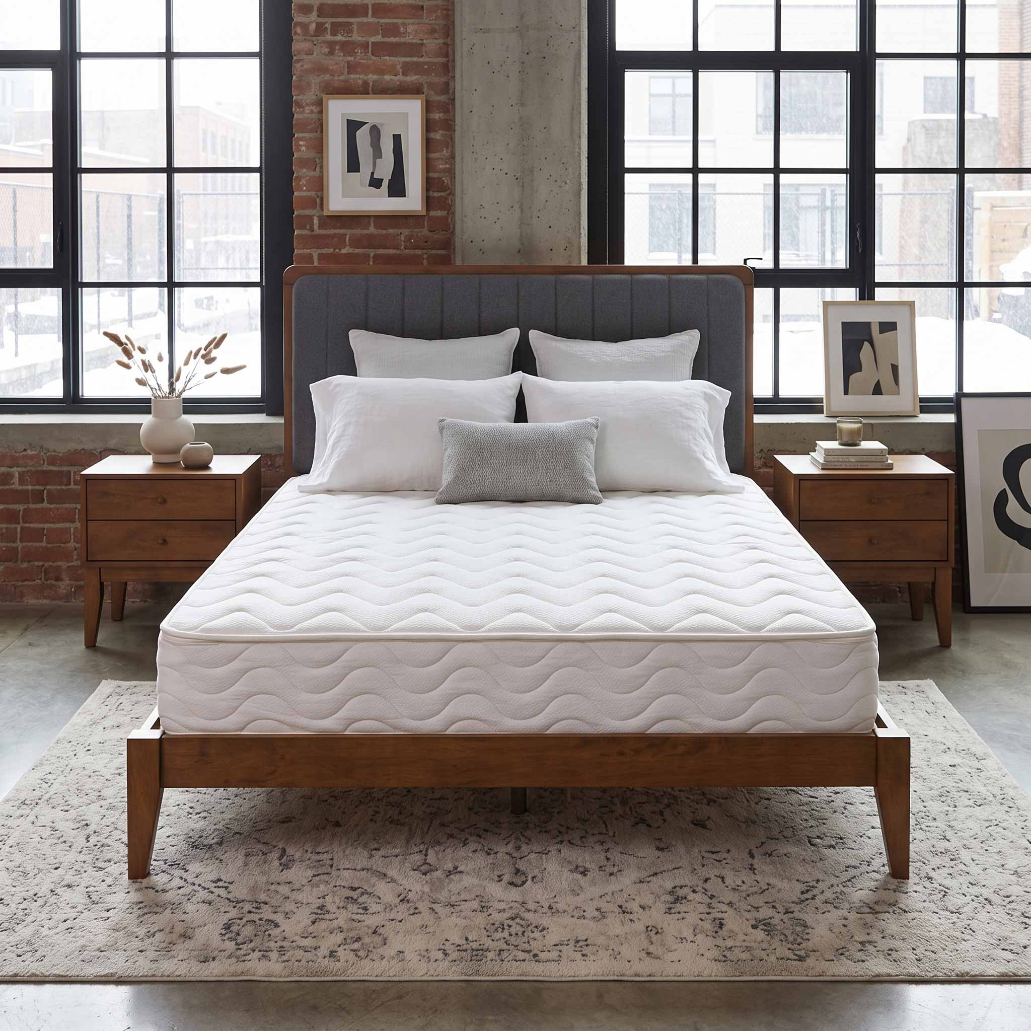 Presto Dunlop Talalay Mattress in Cotton & Wool Cover - Brick Loft Montreal