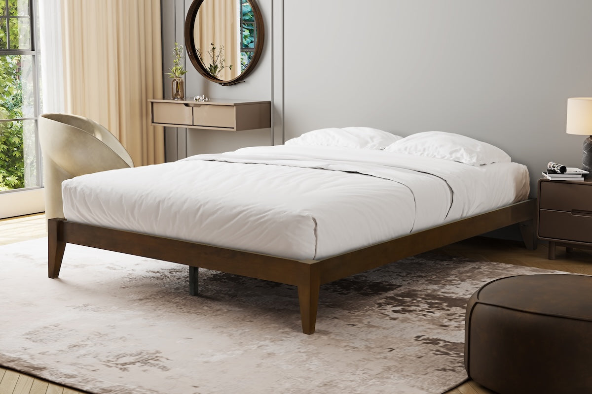 NEWPORT WOOD PLATFORM BED FRAME (optional headboard)