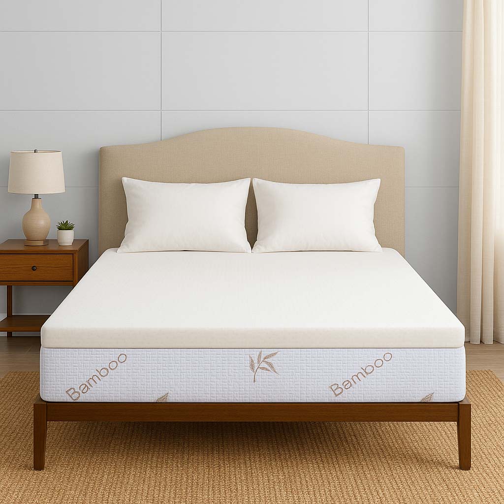 NATURAL SOFT  TALALAY LATEX MATTRESS TOPPER WITH ORGANIC COTTON COVER